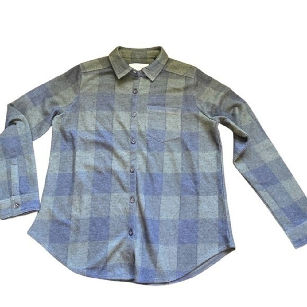 Old Ranch Brands Medium Flannel Shirt Green Blue Buffalo Check Plaid Button NWOT
